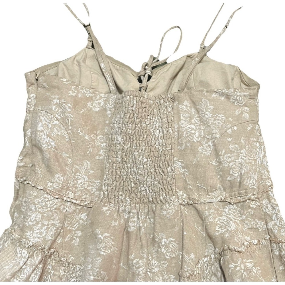 By Anthropologie Corset Seamed Mini Dress Floral Fairy Whimsical Bohemian Size M - Picture 12 of 16